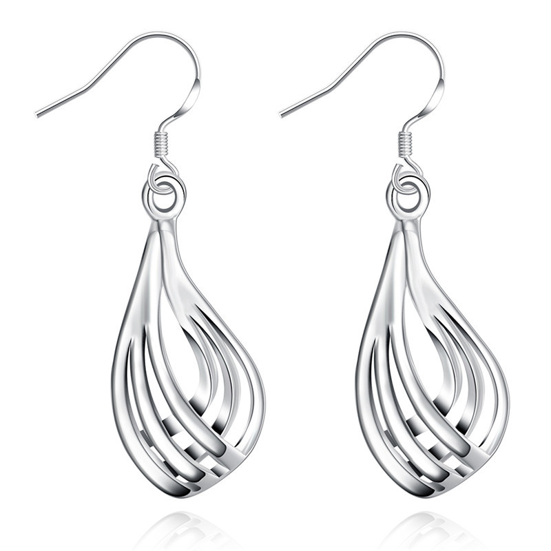 925 sterling silver hollow drop earrings for women vintage dangling wedding earrings fashion jewelry