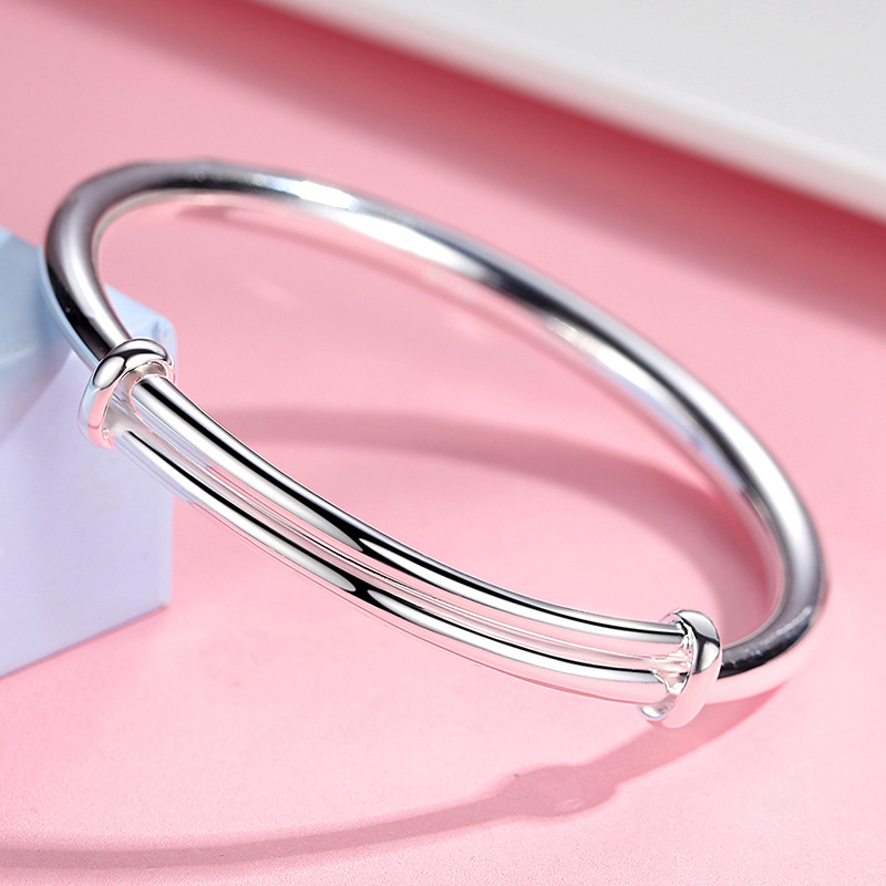 925 Sterling Silver Women's Fashion Bracelet Diamond Shape Adjustable Wrist Bracelet Girls Party