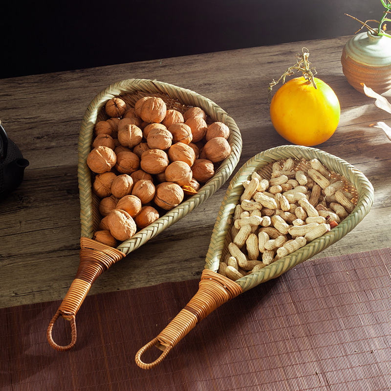 Pure Natural Green Bamboo Products Kitchen Supplies Handmade Braided Rice Colander Soup Spoon