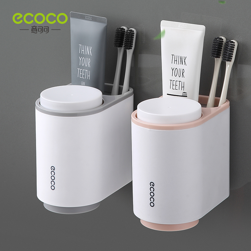 Ecoco wall toothpaste holder, magnetic toothbrush holder, bathroom items organizer and storage