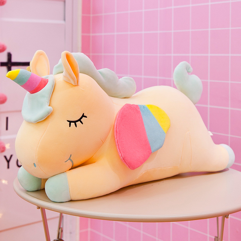 Plush Unicorn Toys Soft Unicorn Doll Pillow with Rainbow Horn Wings Valentine's Day Gifts for Girls