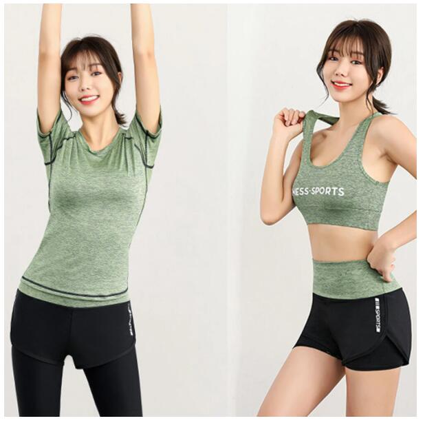 5PCS Seamless Women  Workout Sportswear Gym Clothing Running Clothing Fitness Long Sleeve Crop