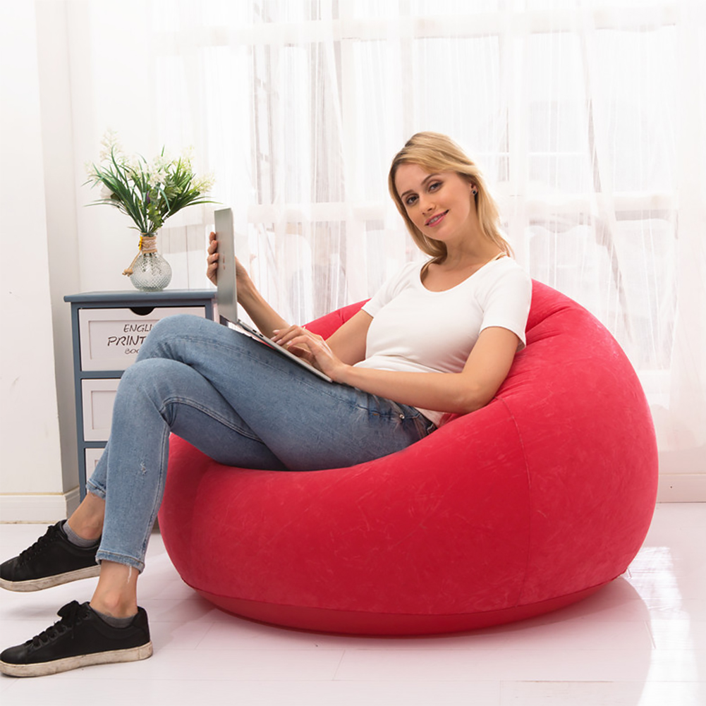 Lazy Inflatable Sofa Recliner Sofa Bean Bag Chair Washable Living Room Soft Foldable Outdoor Sofa