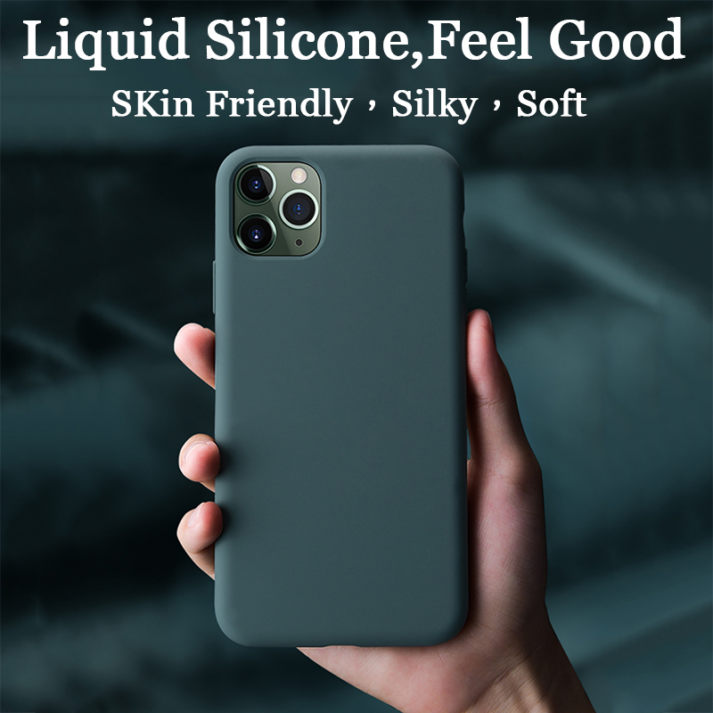 iPhone Case Luxury Original Liquid Silicone Soft Cover For iPhone 12 Pro Max Shockproof Phone Case