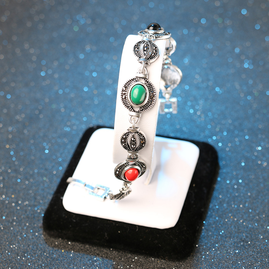 Oval watermelon alloy, tibet silver, bracelet lines for women ly0033, fine jewelry