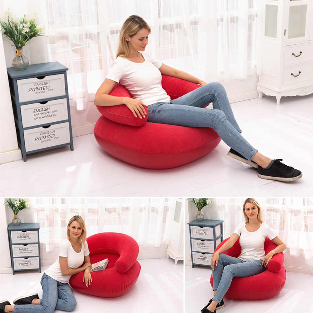 Lazy Inflatable Sofa Recliner Sofa Bean Bag Chair Washable Living Room Soft Foldable Outdoor Sofa