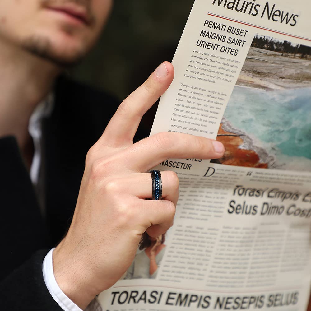 King Will Intertwine 8mm Spinner Ring Stainless Steel Fidget Ring Anxiety Ring for Men