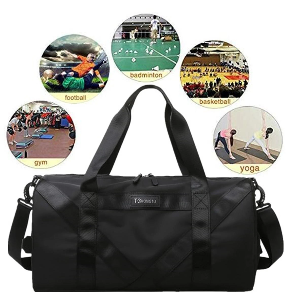 Waterproof Dry Wet Separation Fitness Yoga Bag Sports Gym Handbag Duffle Shoulder Bag