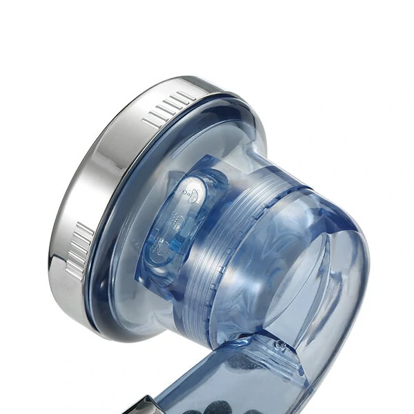 Bathroom Shower Head Handheld Adjustable Negative Ion SPA Pressurize Filter - Transparency + Brass