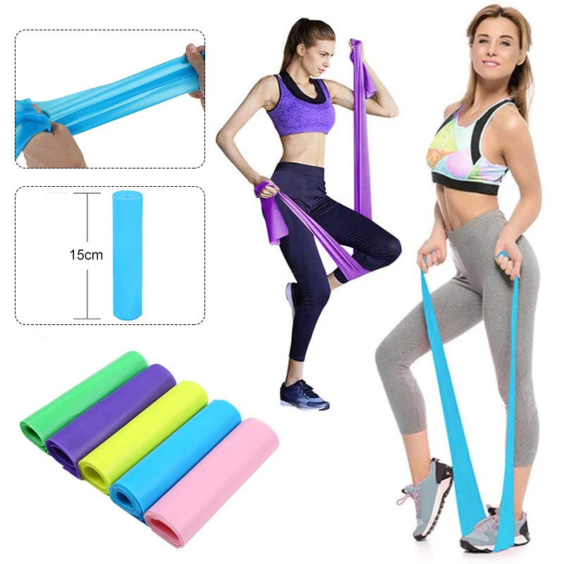 1.5m Yoga Resistance Bands Fitness Pilates Flexbands Gym Training Workout Stretch Belt