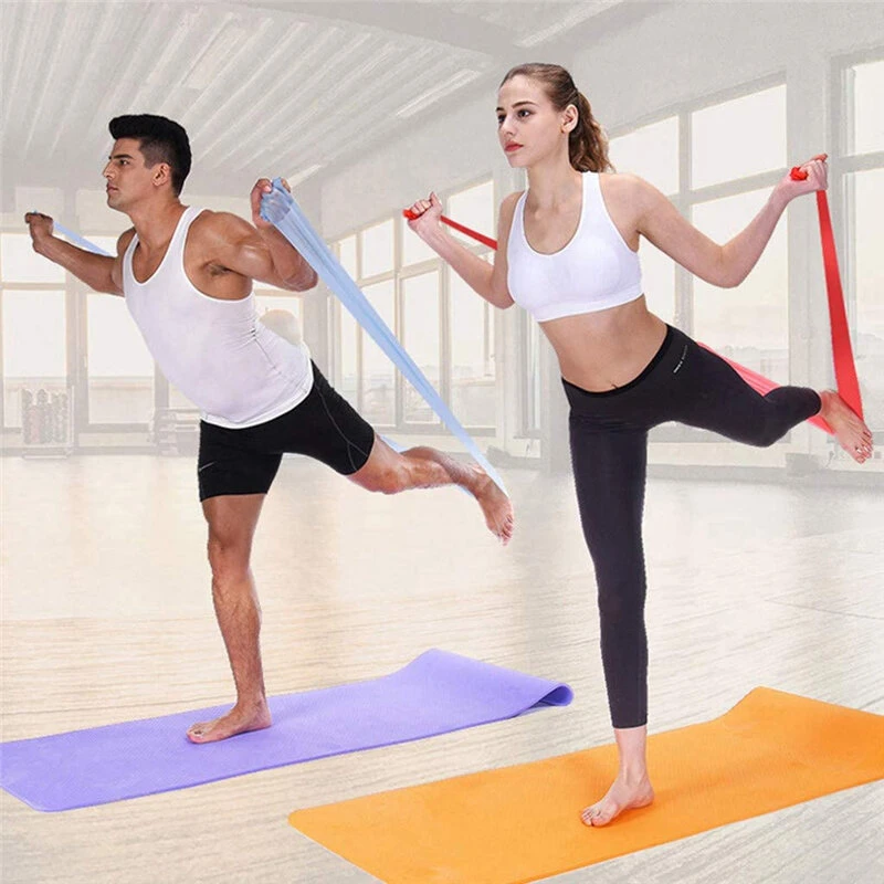 1.5m Yoga Resistance Bands Fitness Pilates Flexbands Gym Training Workout Stretch Belt