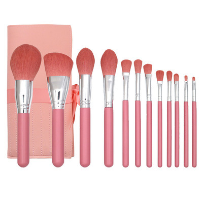 12Pcs Makeup Brush Set Blue&Pink Eye Shadow Brush Bling Makeup Brushes Set