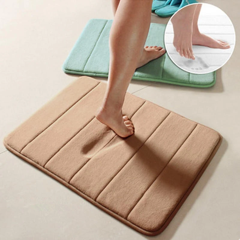 Memory Foam Mat Absorbent Pad Non-slip Rugs Bathroom Shower Bath Mats Carpet Living Room