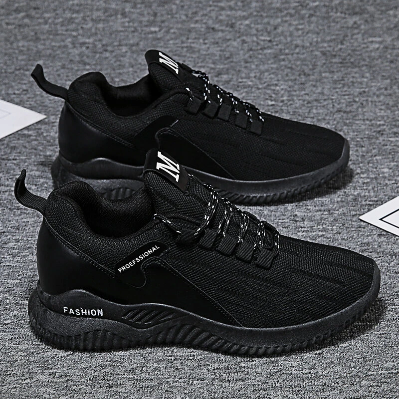 Men Knitted Fabric Breathable Sport Casual Running Sneakers