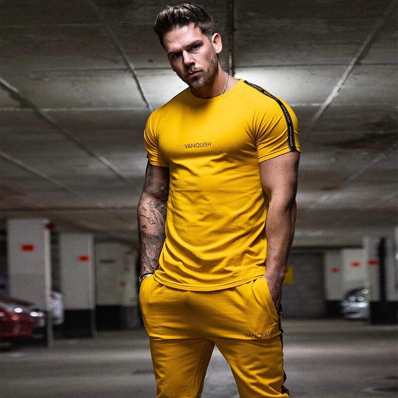 Summer men's sports fitness leisure quick-drying clothes running sports breathable top