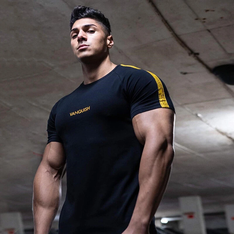 Summer men's sports fitness leisure quick-drying clothes running sports breathable top