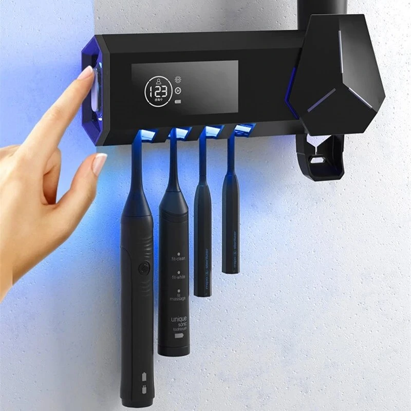 Solar ultraviolet sterilizer toothbrush holder automatic toothpaste squeezer dispenser