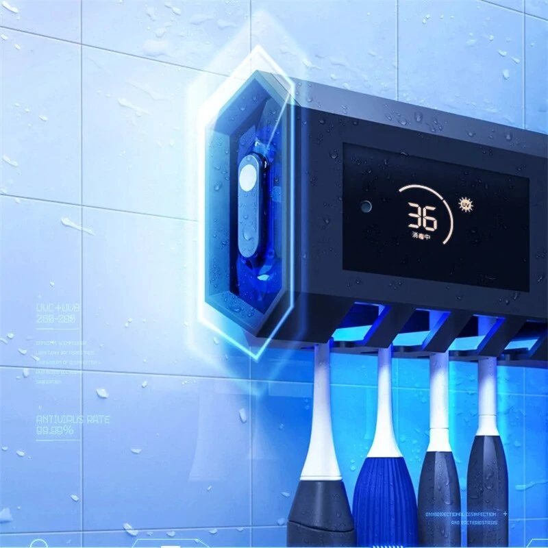Solar ultraviolet sterilizer toothbrush holder automatic toothpaste squeezer dispenser