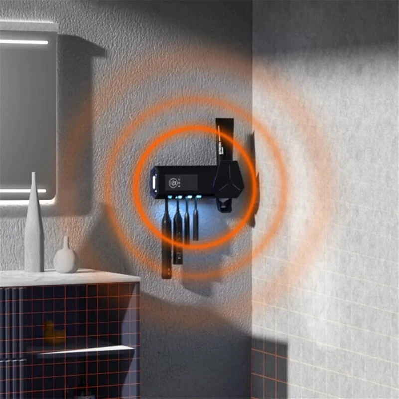 Solar ultraviolet sterilizer toothbrush holder automatic toothpaste squeezer dispenser