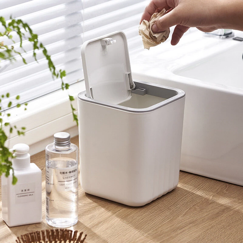 Desktop Mini Trash Can Press Type Garbage Can Waste Container for Office Home