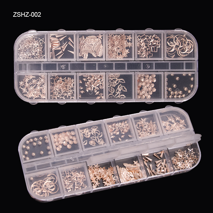 3D Nail Art Decoration Stickers Decals Gold Silver Mixed Fancy Shape Metal Nail Charms
