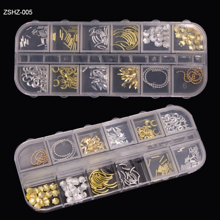 3D Nail Art Decoration Stickers Decals Gold Silver Mixed Fancy Shape Metal Nail Charms