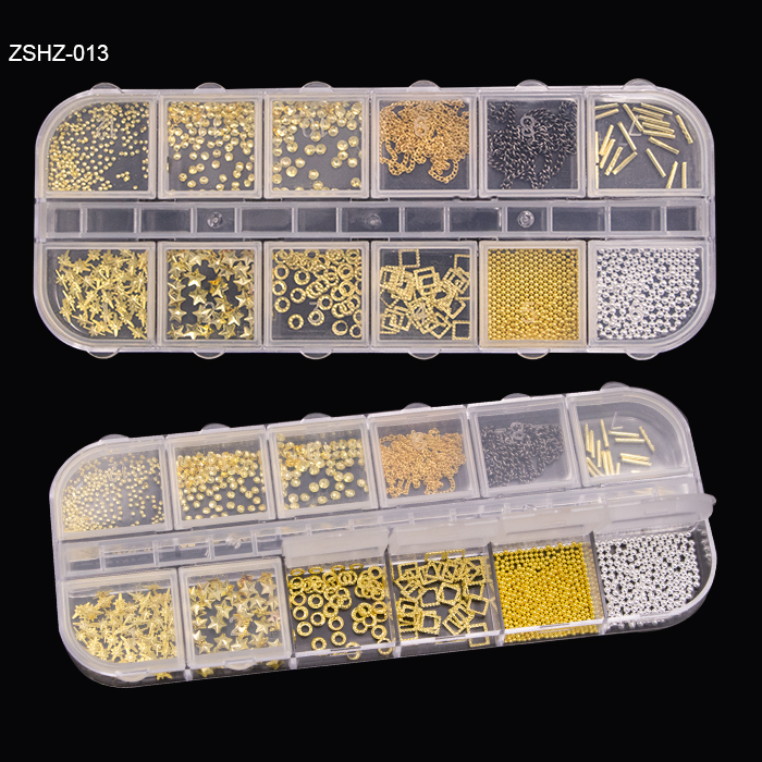3D Nail Art Decoration Stickers Decals Gold Silver Mixed Fancy Shape Metal Nail Charms
