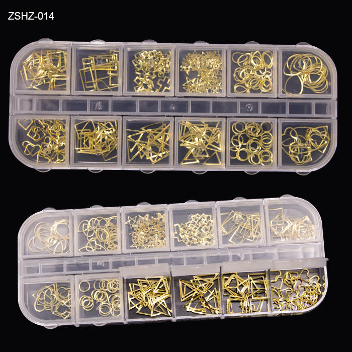 3D Nail Art Decoration Stickers Decals Gold Silver Mixed Fancy Shape Metal Nail Charms