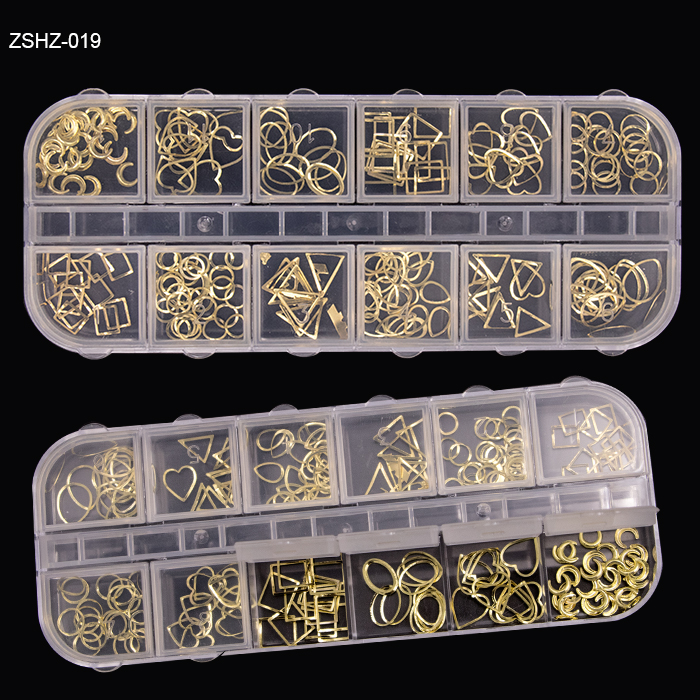 3D Nail Art Decoration Stickers Decals Gold Silver Mixed Fancy Shape Metal Nail Charms