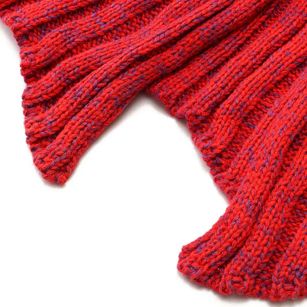 95x90cm Yarn Knitted Mermaid Tail Blankets Handmade Crochet Throw Super Soft Sofa Bed Mat