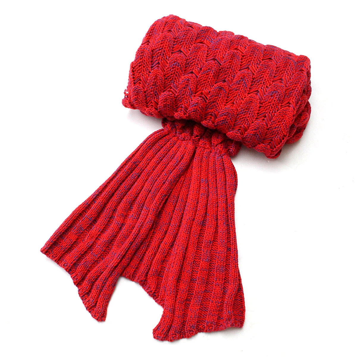 95x90cm Yarn Knitted Mermaid Tail Blankets Handmade Crochet Throw Super Soft Sofa Bed Mat