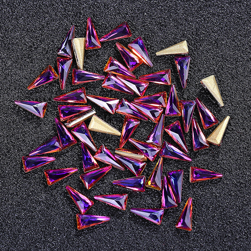 Nail Art In Decoration Three-Dimensional Triangular Flat Bottom Polygon Nail Drill Nail Decoration