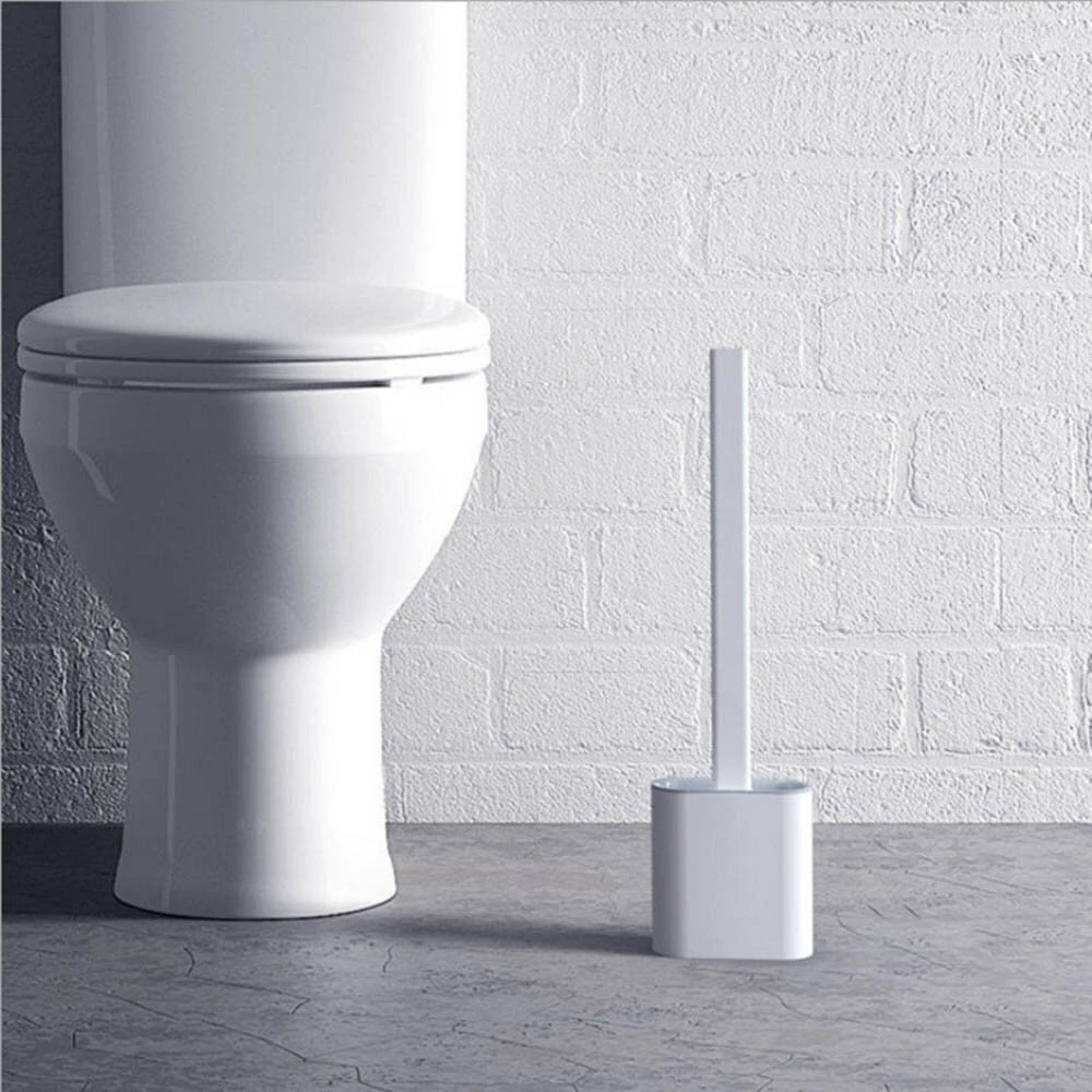 Soft Rubber Long Handle Toilet Brush Anti-skid TRP Brush Head Bathroom Toilet Cleaning Brush
