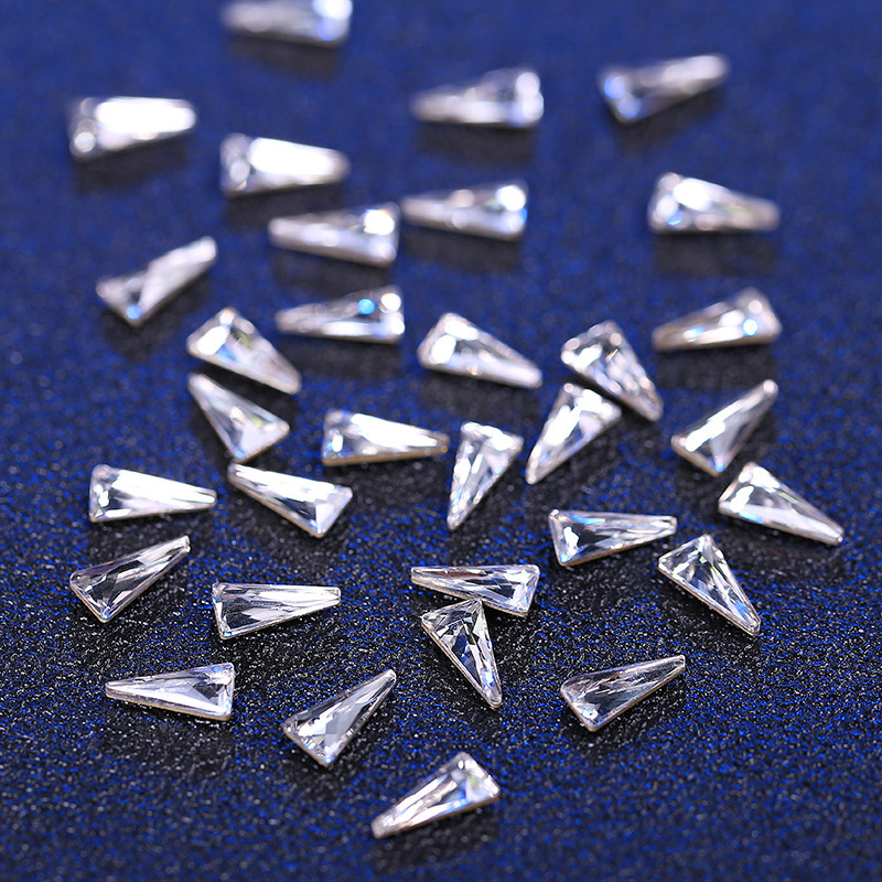Nail Art In Decoration Three-Dimensional Triangular Flat Bottom Polygon Nail Drill Nail Decoration