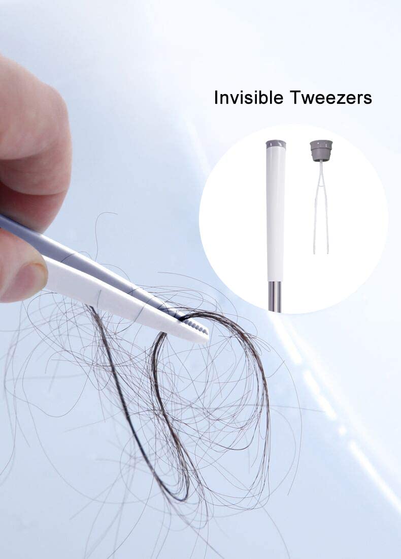 Toilet Brush , Silicone Bristles Bathroom Cleaning Bowl Brush Kit with Tweezers - White