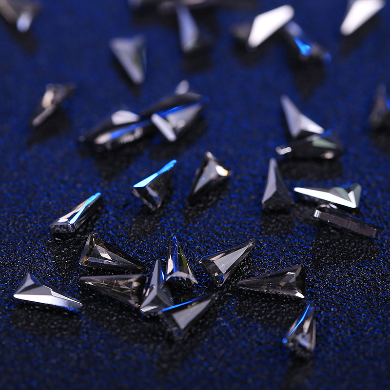 Nail Art In Decoration Three-Dimensional Triangular Flat Bottom Polygon Nail Drill Nail Decoration